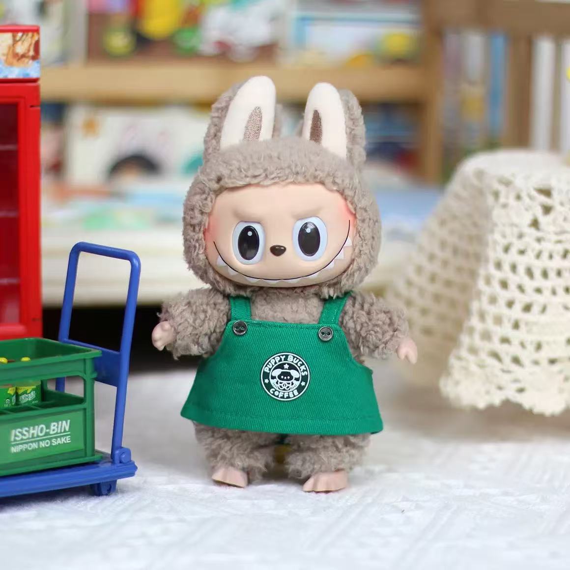 Labubu Labubu Doll Clothes suit First and Second Generation Sitting Party 17cm Vinyl Plush Doll Clothes Slip Skirt