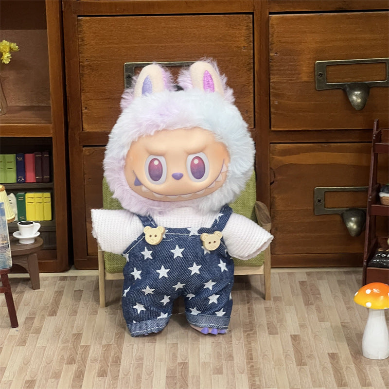 Labubu Doll Clothes 17cm Pendant First, Second and Third Generation Vinyl Plush Doll Replacement Clothes Set Wholesale