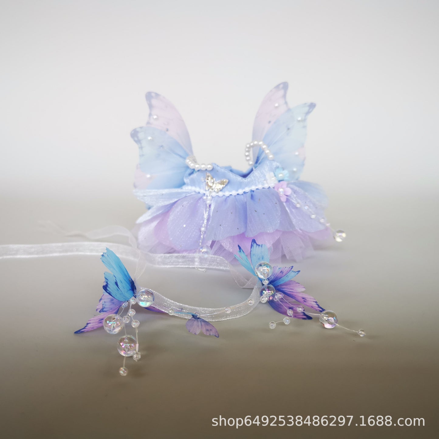 Labubu Doll Flower Fairy Skirt & Hairpin Outfit for 17cm Doll
