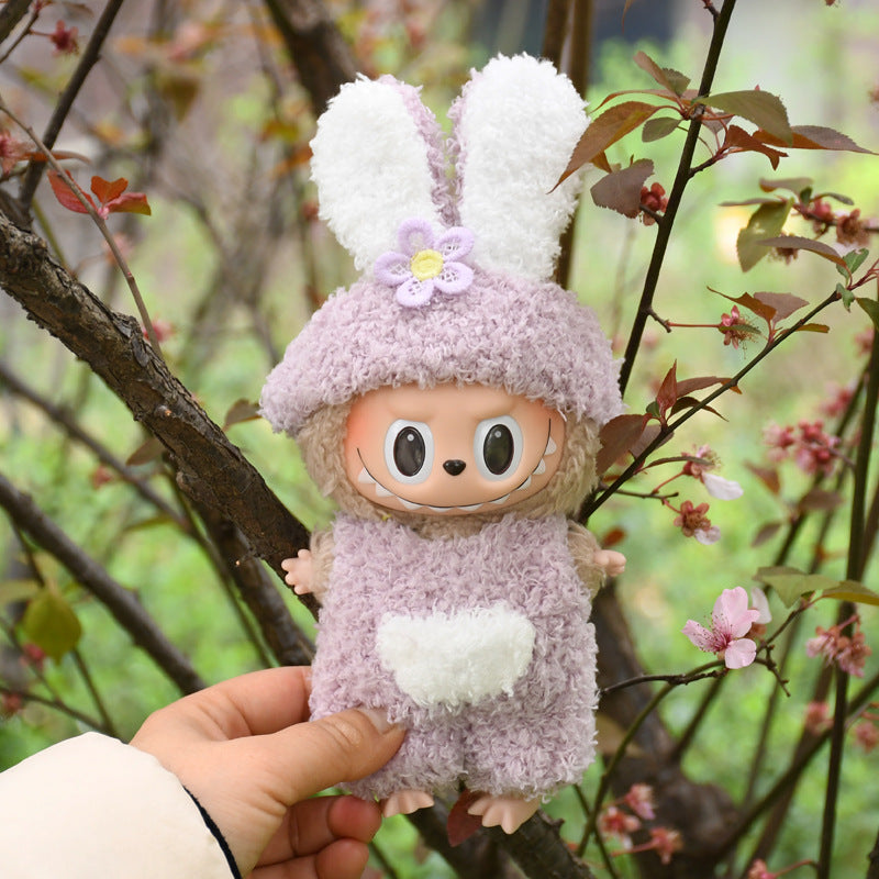 17cm Blind Box Rab Cloth Hand-in-Hand Frog Piglet Plush Christmas Suit labubu Pendant Snowman Doll Coat