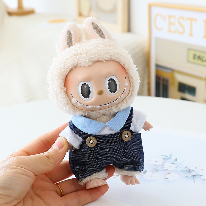 Labubu Doll Clothes Generation 2 Generation Pond Glue Blind Box Hanging Clothes Bracing Cloth for T-Shirt Suspenders Hat Eyes