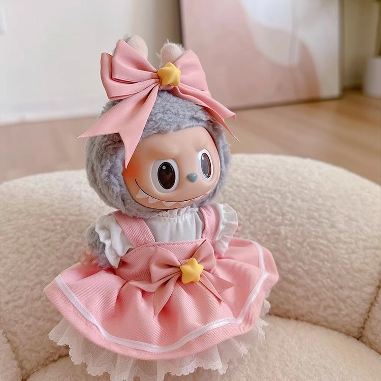 Labubu Doll Halloween Outfit - Pumpkin Clothes for Vinyl Doll
