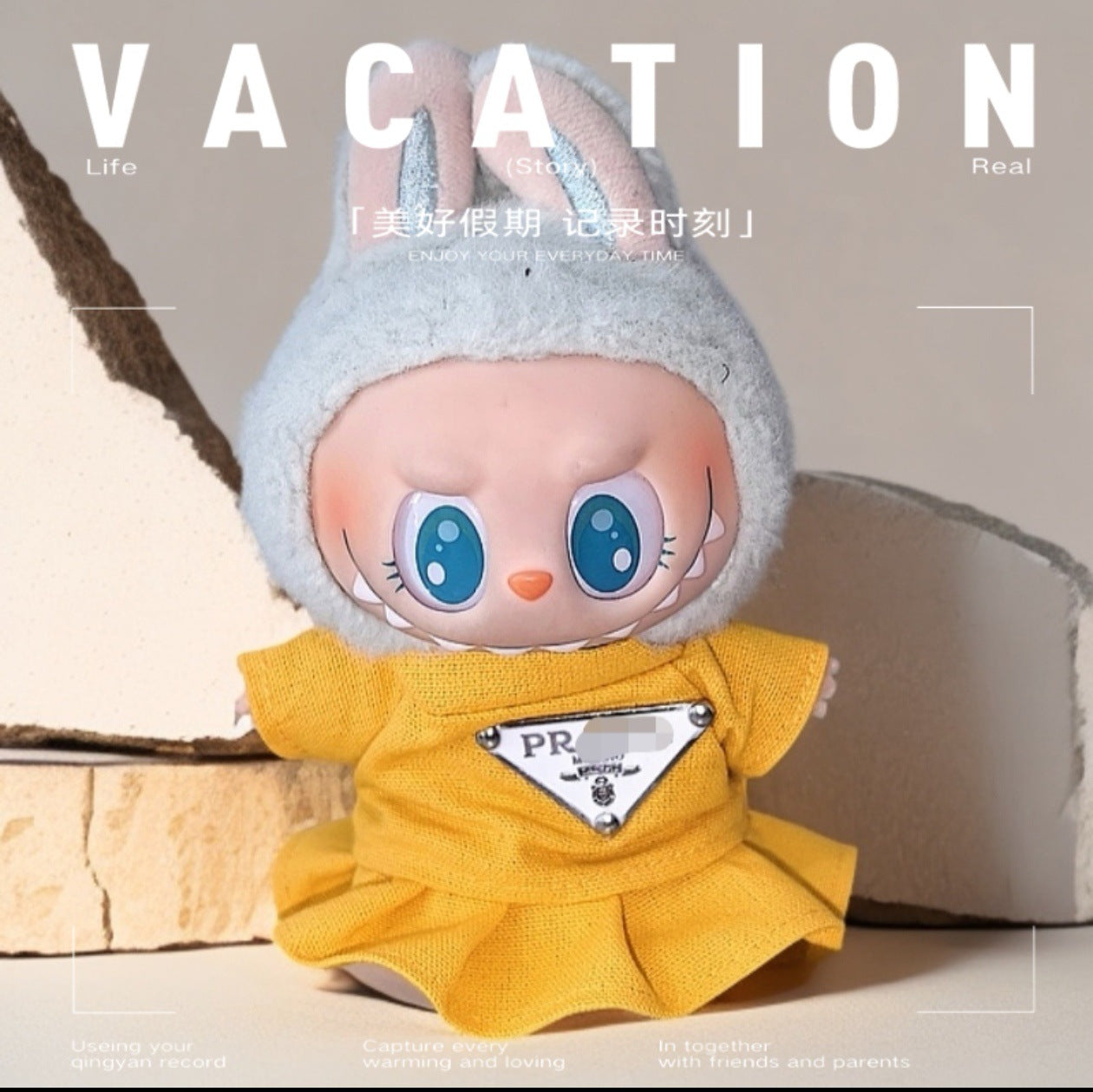Labubu Doll Outfit Set - 17cm Cute Clothes with Hat & Accessories