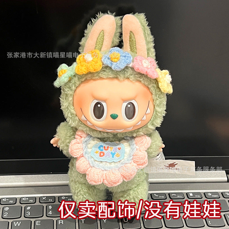 Labubu Baby Clothes, Hats, Hoods, Doll Skirts, Hand-Knitted Clothes, Labubu Dolls, Cute Decorative Accessories