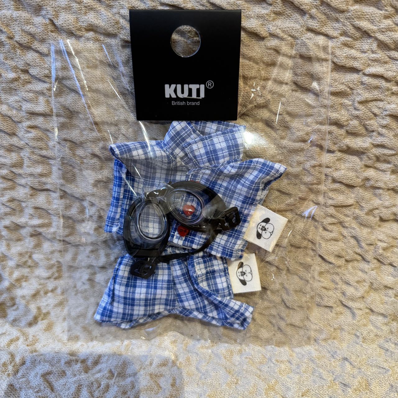 Labubu Doll Clothes with Glasses - Plaid & Denim Outfits