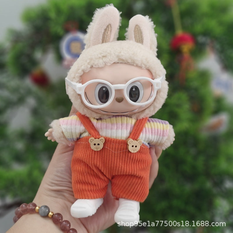 Labubu Doll Clothes for 17cm Plush Doll - Cute Dress-Up Outfits