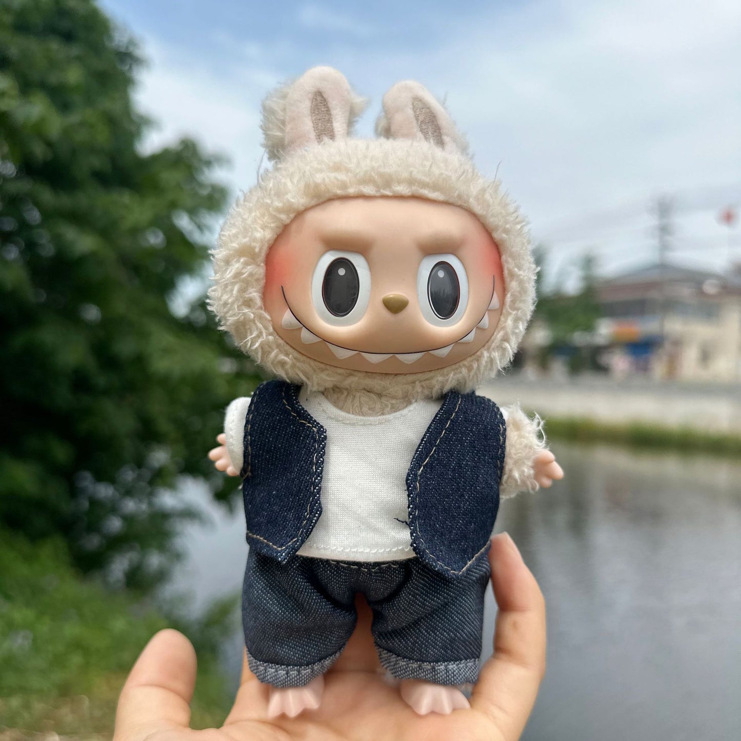 New Cameraman Labubu Pendant Baby Clothes Accessories suit Labubu Doll Keychain for Summer Baby Clothes