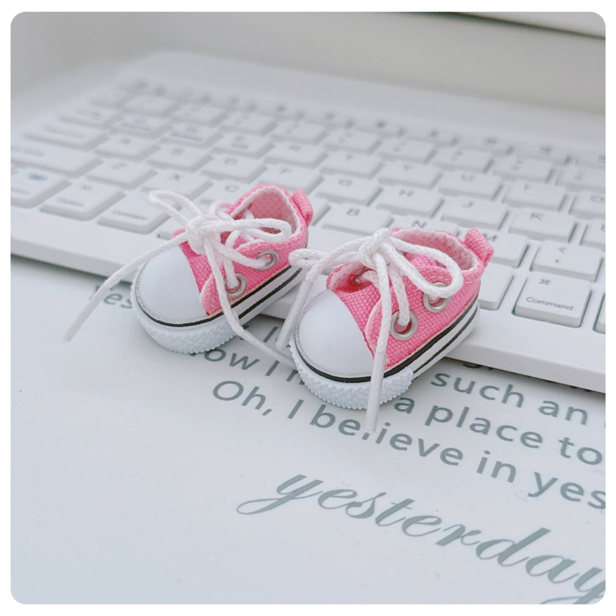 17cm labubu doll 10cm cotton doll three-year-old black white canvas shoes lace-up cloth shoes