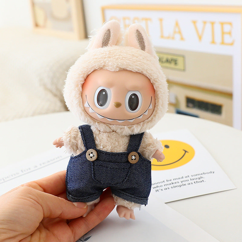 Labubu Doll Clothes Generation 2 Generation Pond Glue Blind Box Hanging Clothes Bracing Cloth for T-Shirt Suspenders Hat Eyes