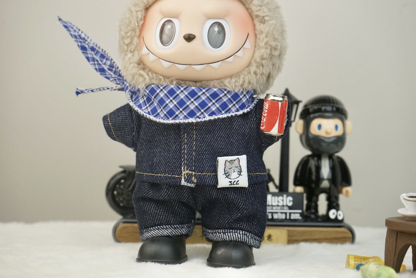 Labubu Doll Denim Outfit Set for 17cm Vinyl Doll