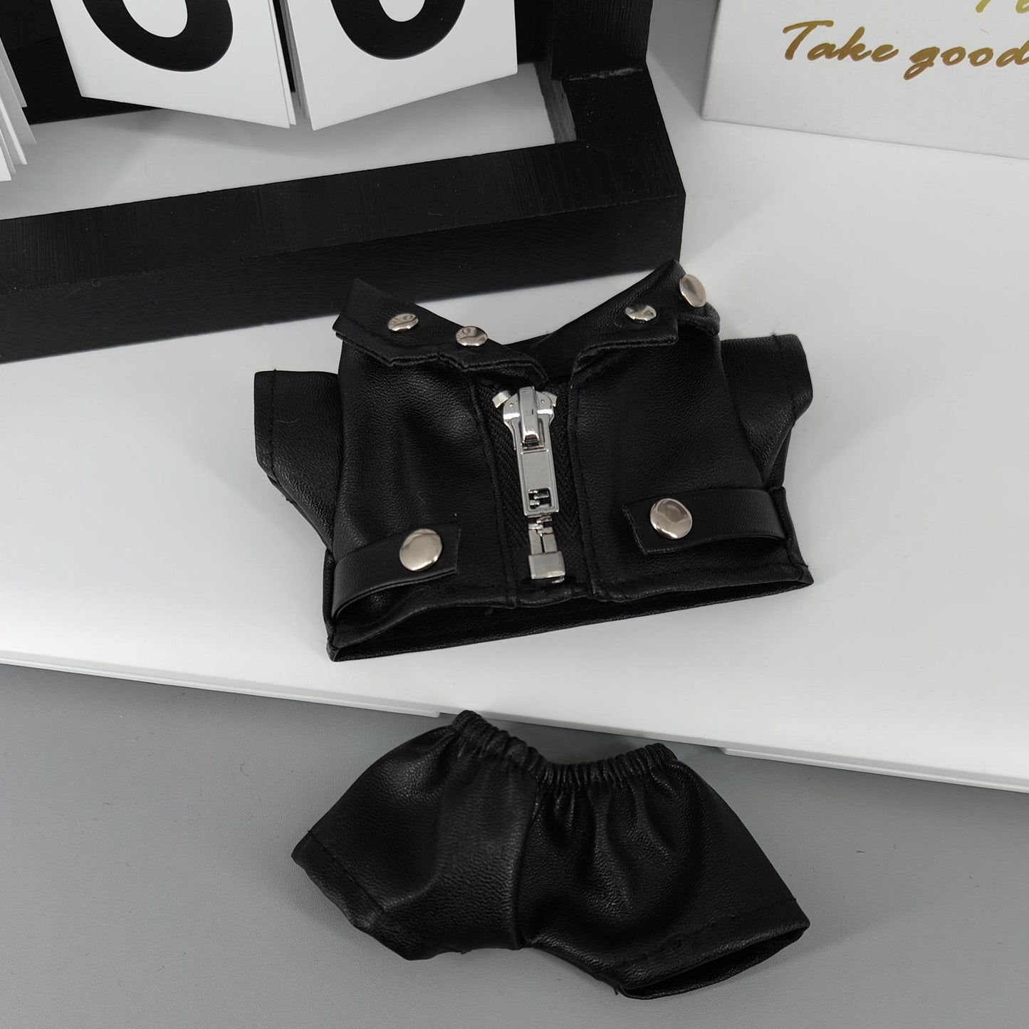 Labubu Doll Leather Outfit Set - 15cm Vinyl Doll Clothes