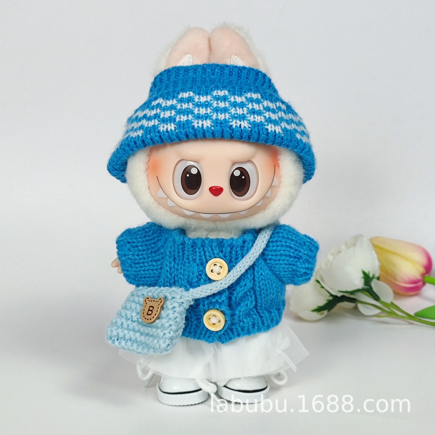 Labubu Doll Outfit - 17cm Sweater, Skirt & Bag Set for 1st-3rd Gen