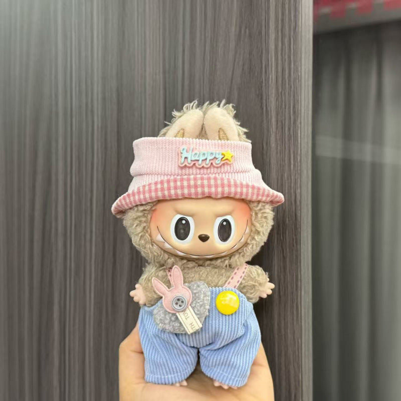 Rab cloth doll labubu17cm pendant one or two generations of vinyl plush doll suit accessories for clothes