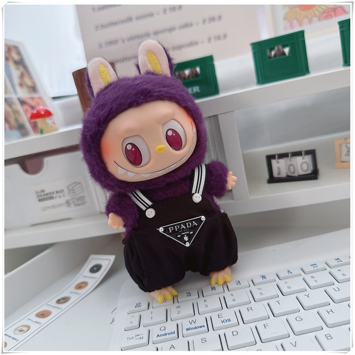 Labubu Doll Clothes - 17cm & 10cm Cotton Overalls & T-Shirts