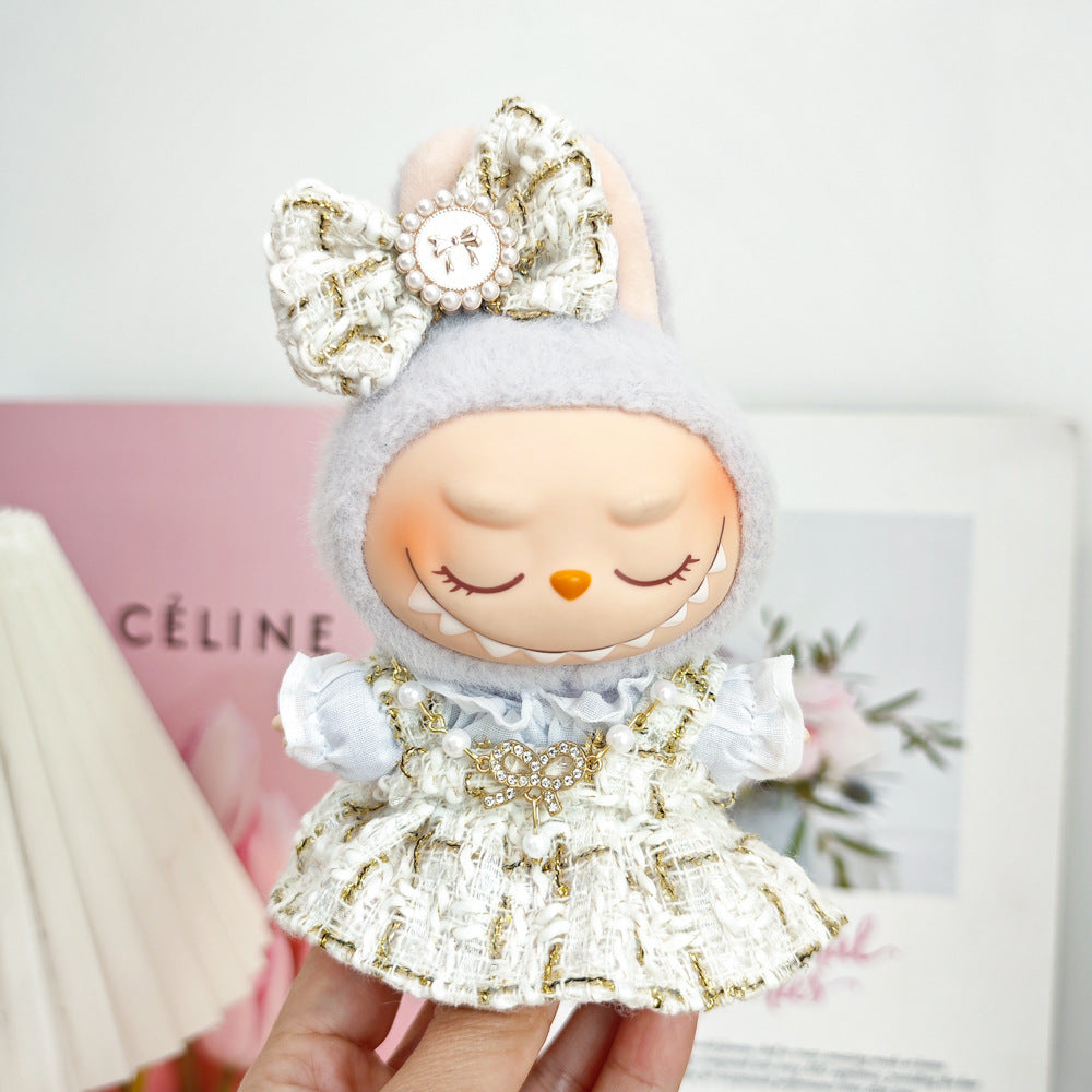 Labubu Doll Outfit Set - 4-Piece Skirt & Accessories for 15-17cm Vinyl Doll