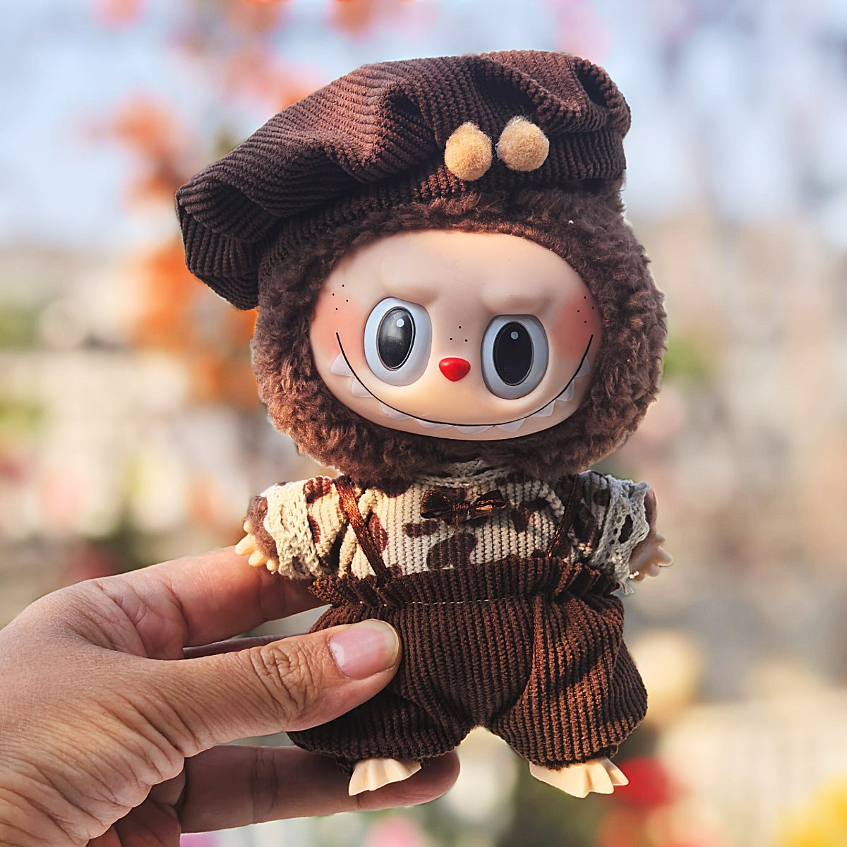 Super Q cute labubu doll 17cm pendant generation for doll plush doll vinyl face change