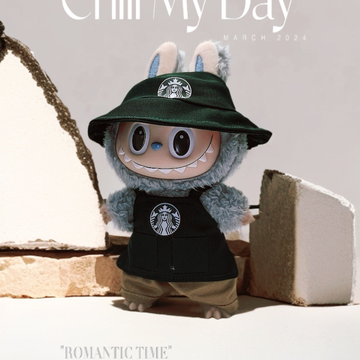Labubu Doll Starbucks Outfit Set for 17cm Vinyl Doll