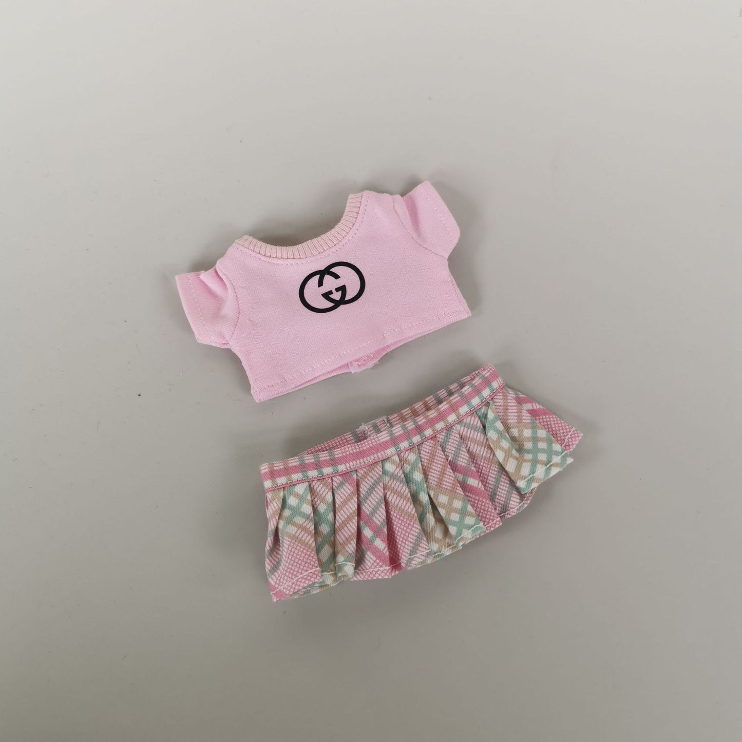 Labubu Blind Box Rags Clothes Chanel Strap Skirt T-shirt Printed T-suit Free Wear Clothes