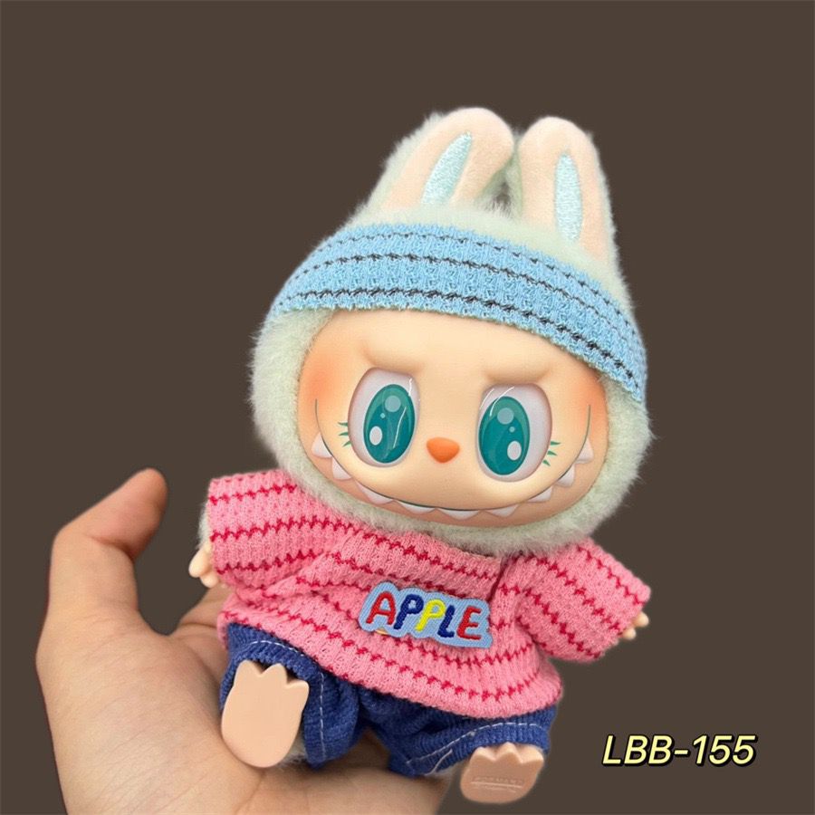 17cm Labubu Pendant Wearing Baby Clothes high quality Labubu Blind Box Pendant Doll Clothes Decorative suit