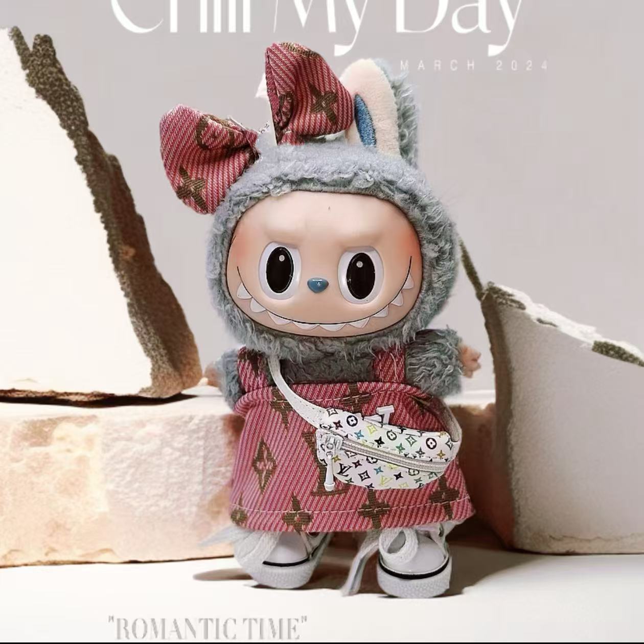 Labubu Doll Clothes Set - Skirt, Bow, Bag & Shoes for 1st/2nd Gen