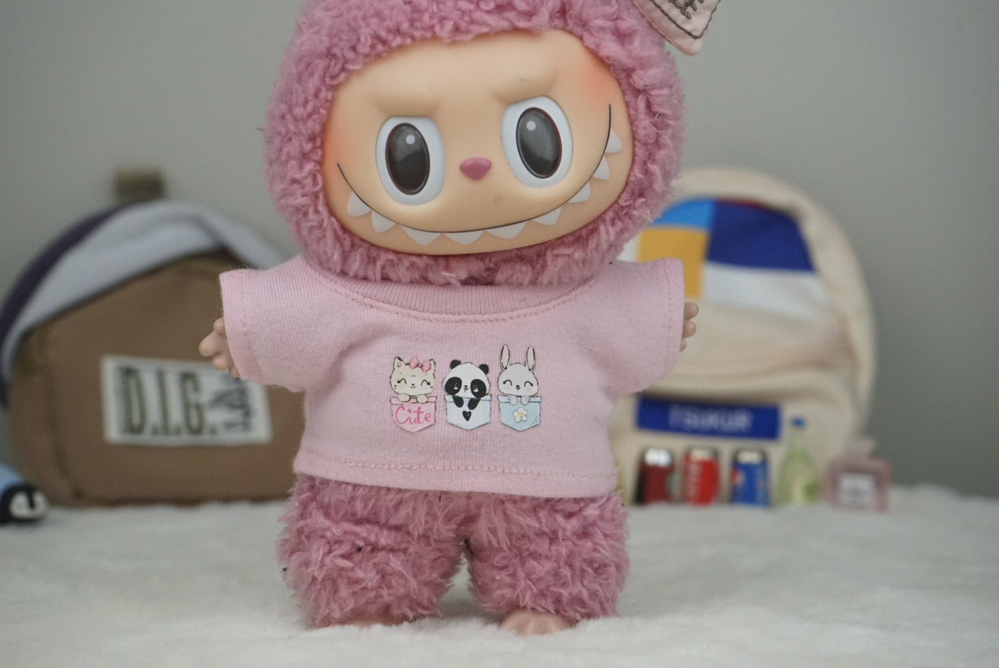 Labubu Doll Summer Watermelon Dress Outfit for 17cm Doll