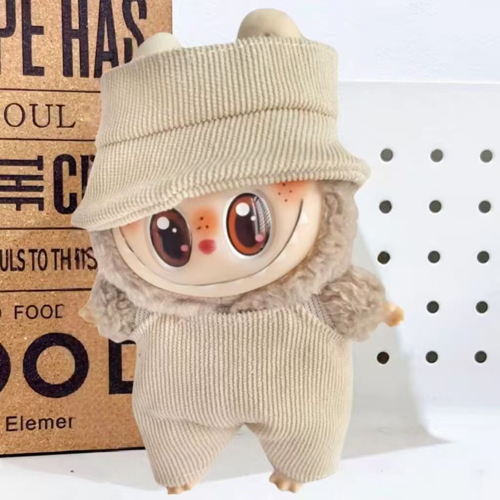 Cross-border e-commerce labubu doll vinyl doll cloth 17cm doll cute sweater coat skirt suit