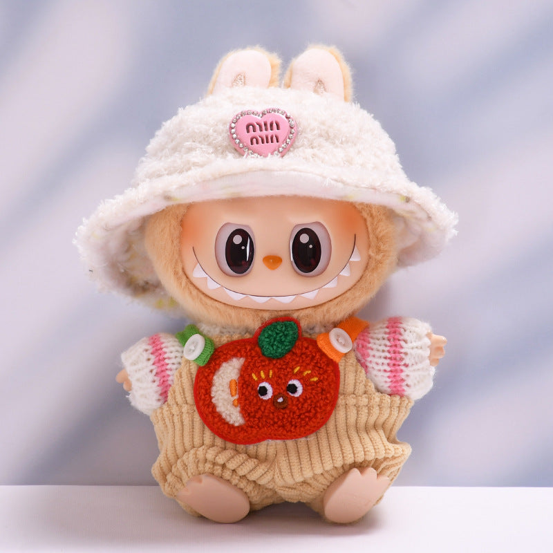 Labubu Doll Overalls Outfit - Persimmon, Fox, Apple, Biscuit Colors