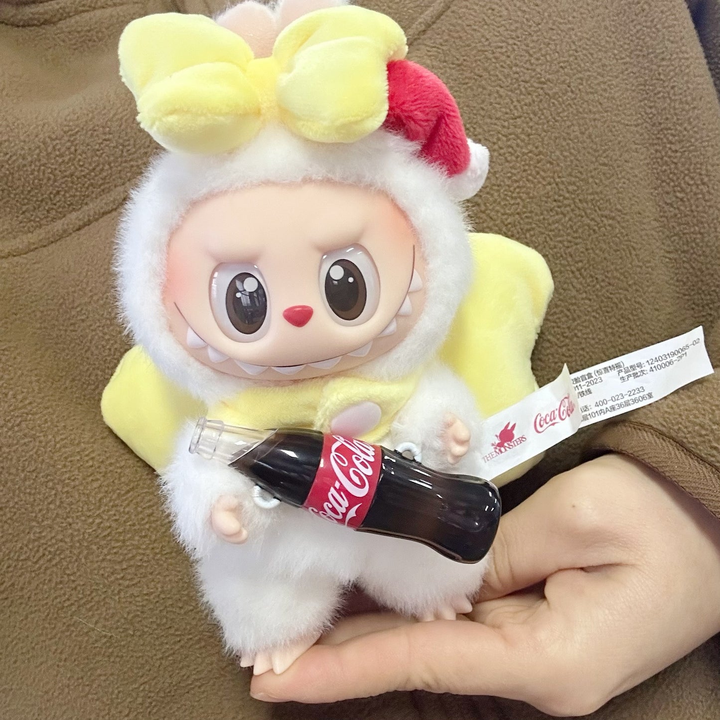 One, two and three generations of pendant Labubu doll clothes LABUBU Coca-Cola wearing bow clothes for happiness factor