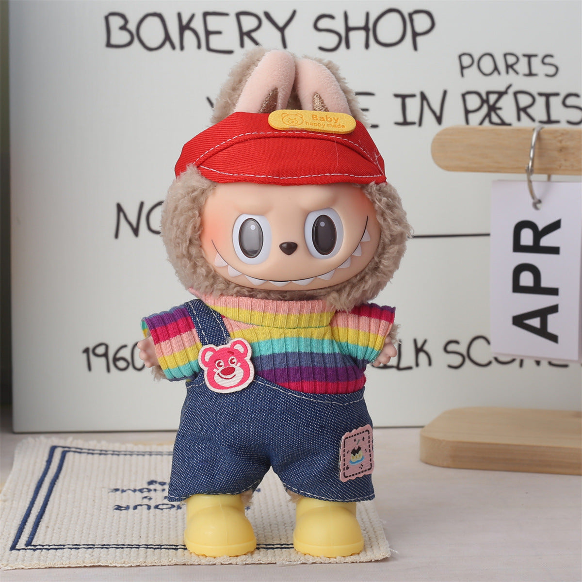 17cm Labubu Second Generation Clothes Labubu Plush Doll Toy Dress Denim suit Skirt Doll Clothes