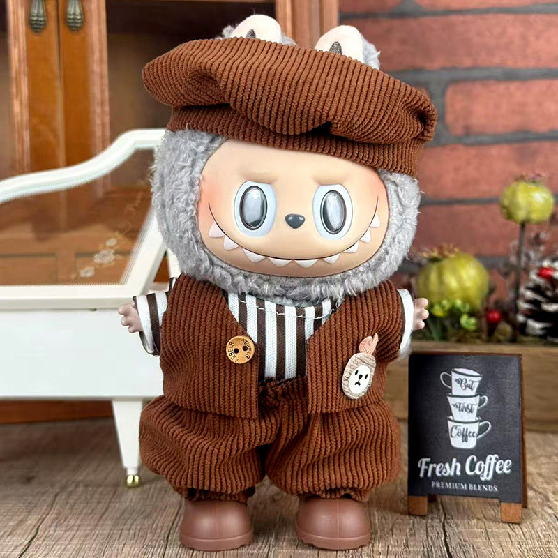 Suitable for labubu doll clothes 17cm pull cloth doll clothes small jewelry doll for suit wholesale