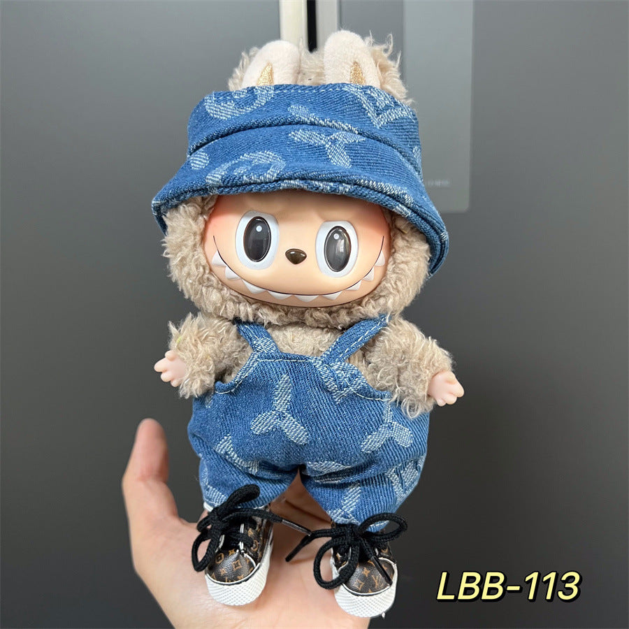 Labubu Wearable Baby Clothes Vinyl Labubu 17cm Doll Cute Dress-Up Casual Suit Skirt Plush Clothes