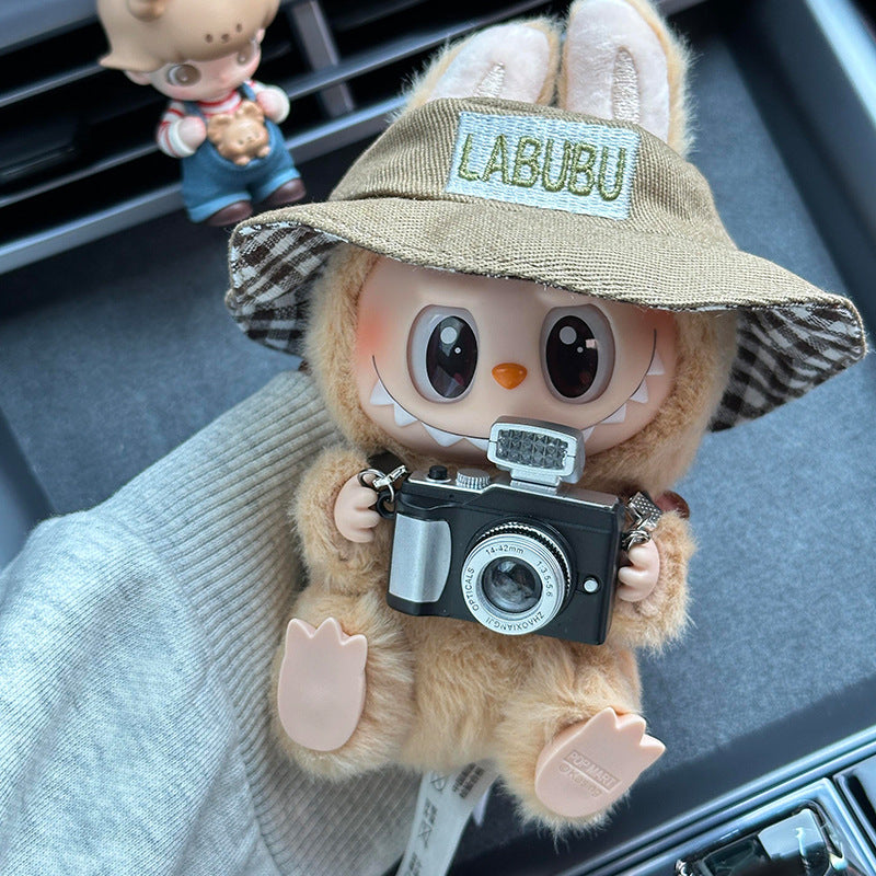 Labubu Doll Outfit Set - Overalls, Hat & Glasses for 15cm Vinyl Doll