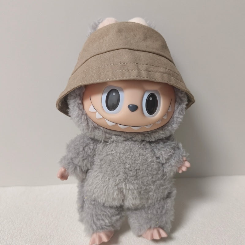 17cm Labubu Pendant Hat Labubu Fisherman Hat 10cm Cotton Doll Hat Doll Dress-Up Accessories