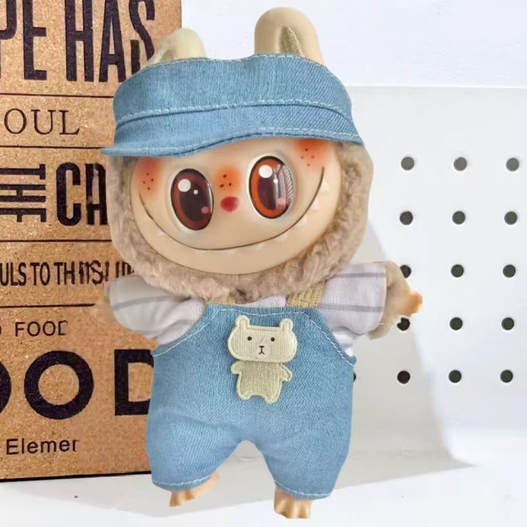 Cross-border e-commerce labubu doll vinyl doll cloth 17cm doll cute sweater coat skirt suit