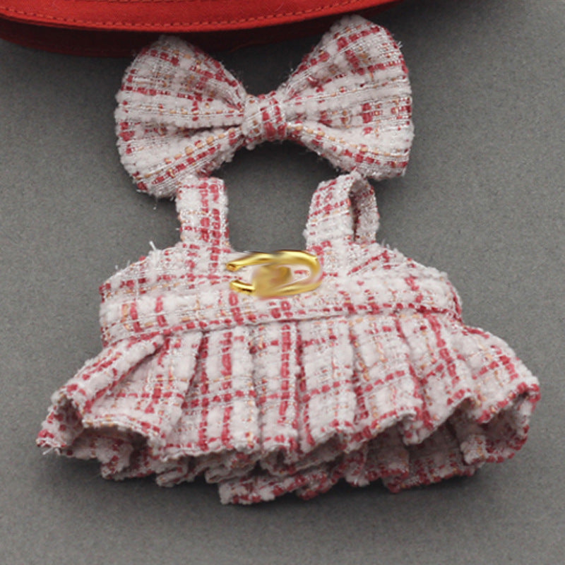 17CM One or Two Generation Blind Box Labubu Pendant Clothes Chanel Strap Skirt suit Brap Cloth Doll Clothes
