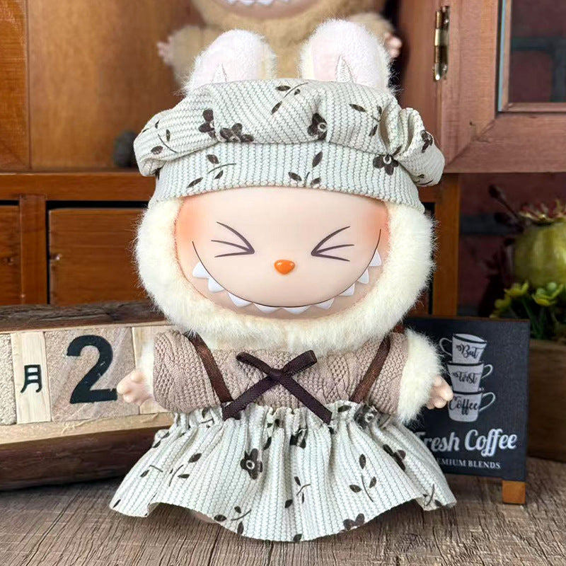 Suitable for labubu doll clothes 17cm pull cloth doll clothes small jewelry doll for suit wholesale