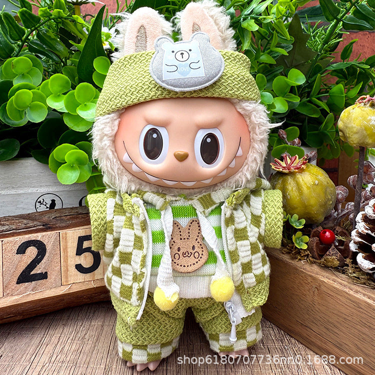 Suitable for Labubu Doll Clothes, Plush Vinyl Sitting Party First, Second and Third Generation Replacement Skirt Suit