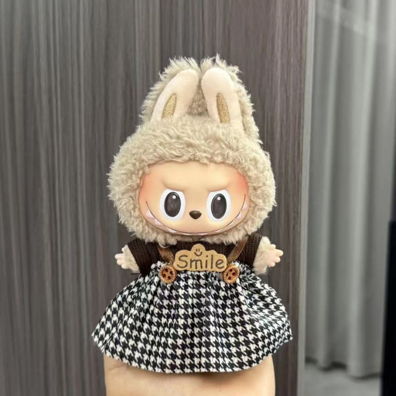 Rab cloth doll labubu17cm pendant one or two generations of vinyl plush doll suit accessories for clothes