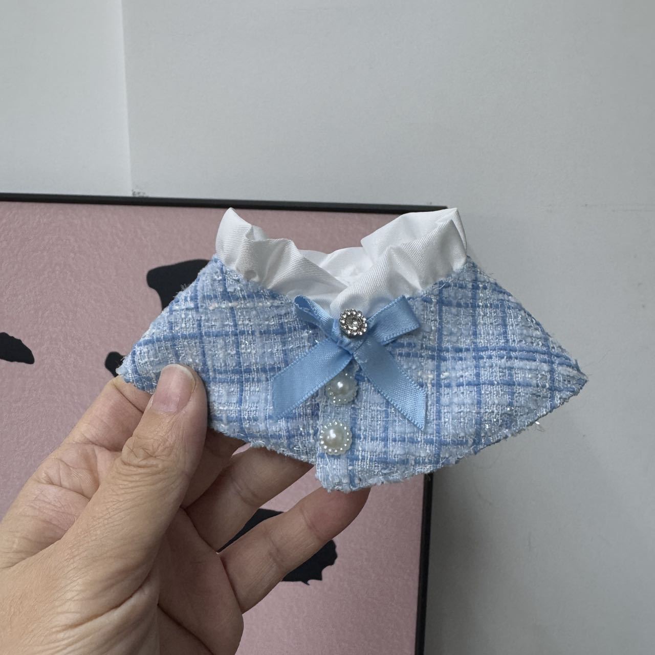 Labubu Doll Cloak - Cute Plaid Shawl for 15-20cm Vinyl Dolls