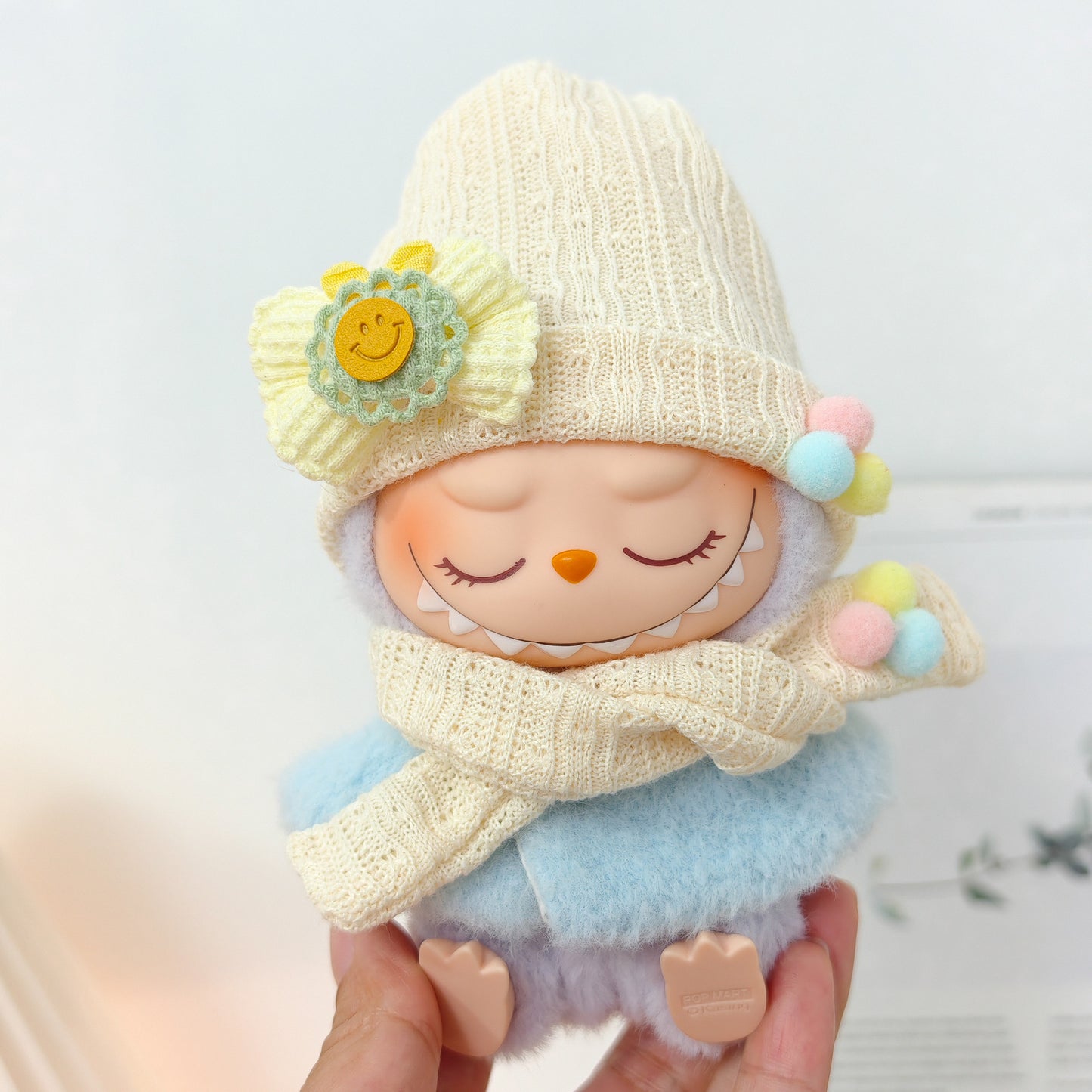 Labubu Doll Clothes Set - Shawl, Scarf & Hat for 15-17cm Vinyl Dolls