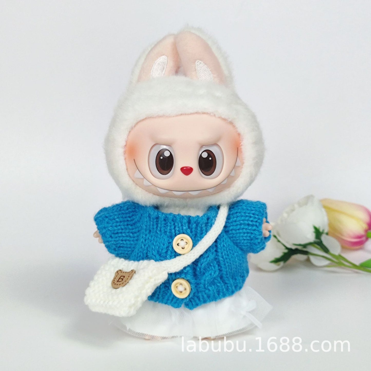 Labubu Doll Outfit - 17cm Sweater, Skirt & Bag Set for 1st-3rd Gen