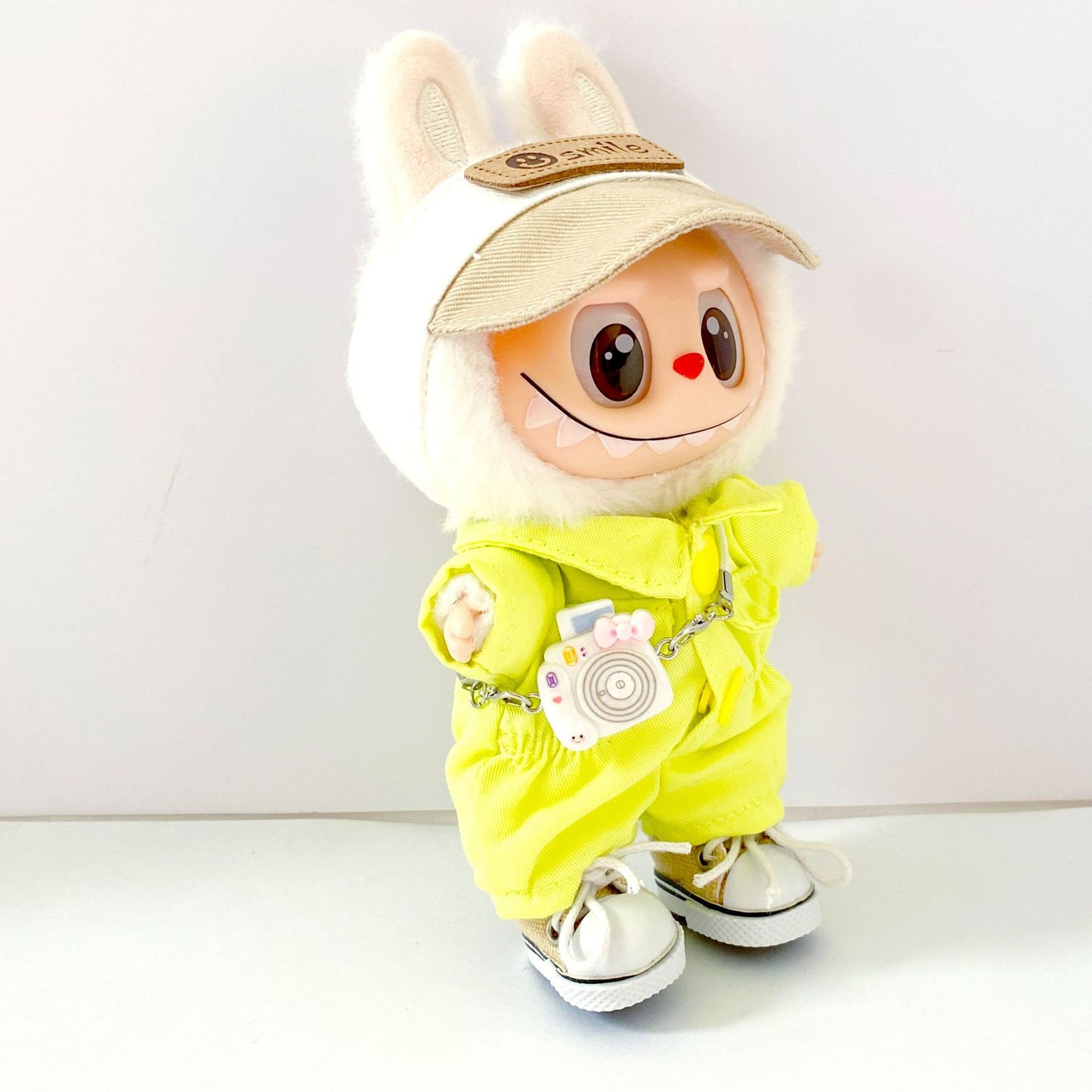 Labubu 17cm Doll Cute Overalls Outfit - Pink, Orange, Green, Blue