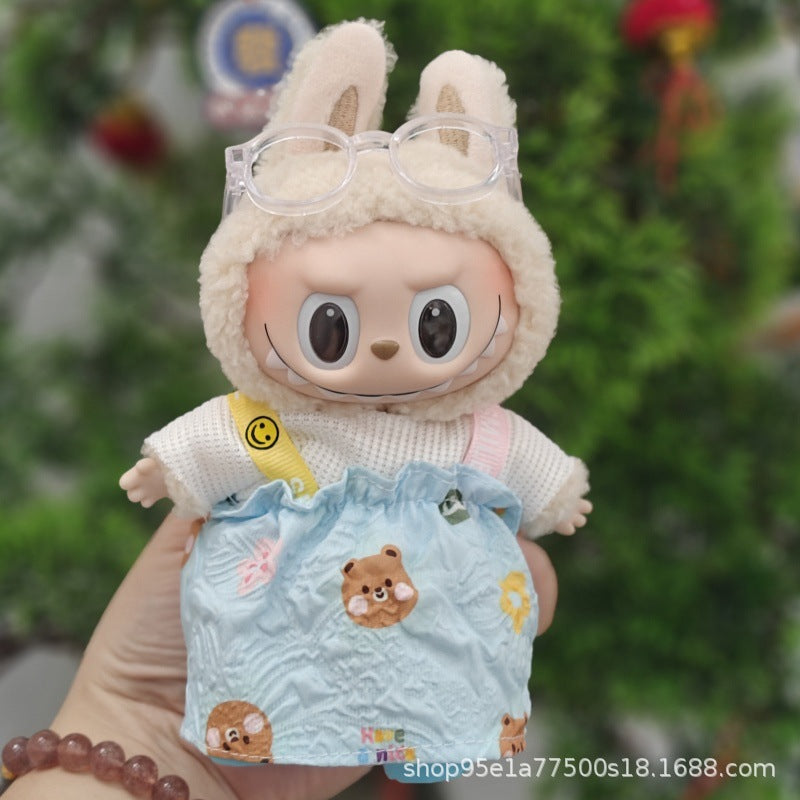 Labubu Doll Clothes for 17cm Plush Doll - Cute Dress-Up Outfits