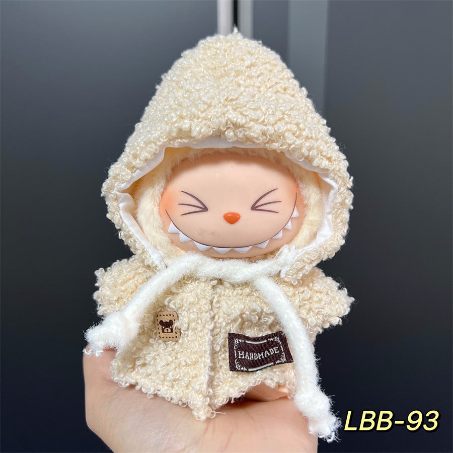 Labubu Wearable Baby Clothes Vinyl Labubu 17cm Doll Cute Dress-Up Casual Suit Skirt Plush Clothes