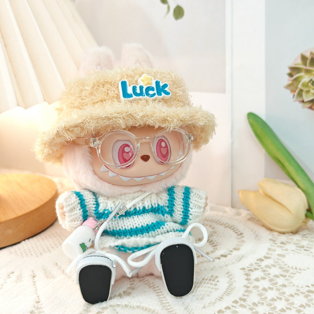 Clothing Only: First, Second, and Third Generation Blind Box Labubu Pendant Clothing, Sitting Labubu Party Doll Pink Sweater