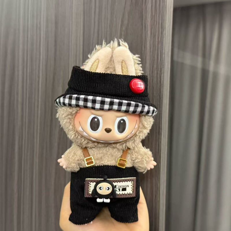 Rab cloth doll labubu17cm pendant one or two generations of vinyl plush doll suit accessories for clothes