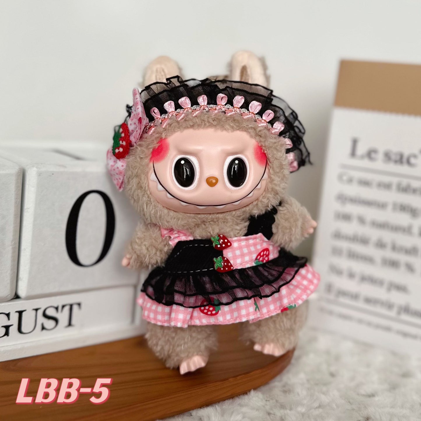 15-17cm labubu Sitting Party Doll Clothes 17cm Vinyl Labu Cute suit Clothes Plush Play