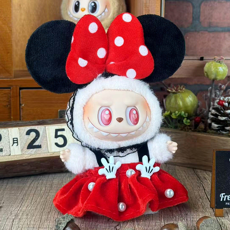 Suitable for labubu doll clothes 17cm pull cloth doll clothes small jewelry doll for suit wholesale