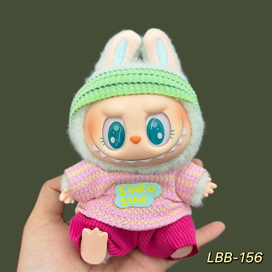 17cm Labubu Pendant Wearing Baby Clothes high quality Labubu Blind Box Pendant Doll Clothes Decorative suit