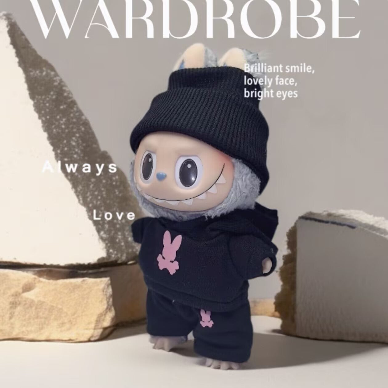 Labubu Doll Clothes - 17cm ALO Logo Outfit Set for Vinyl Dolls